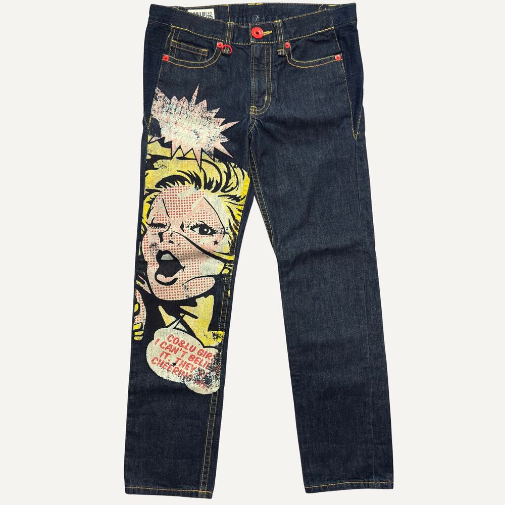 Co&Lu Original Denim Comic Graphic Print Jeans Y2k Japan